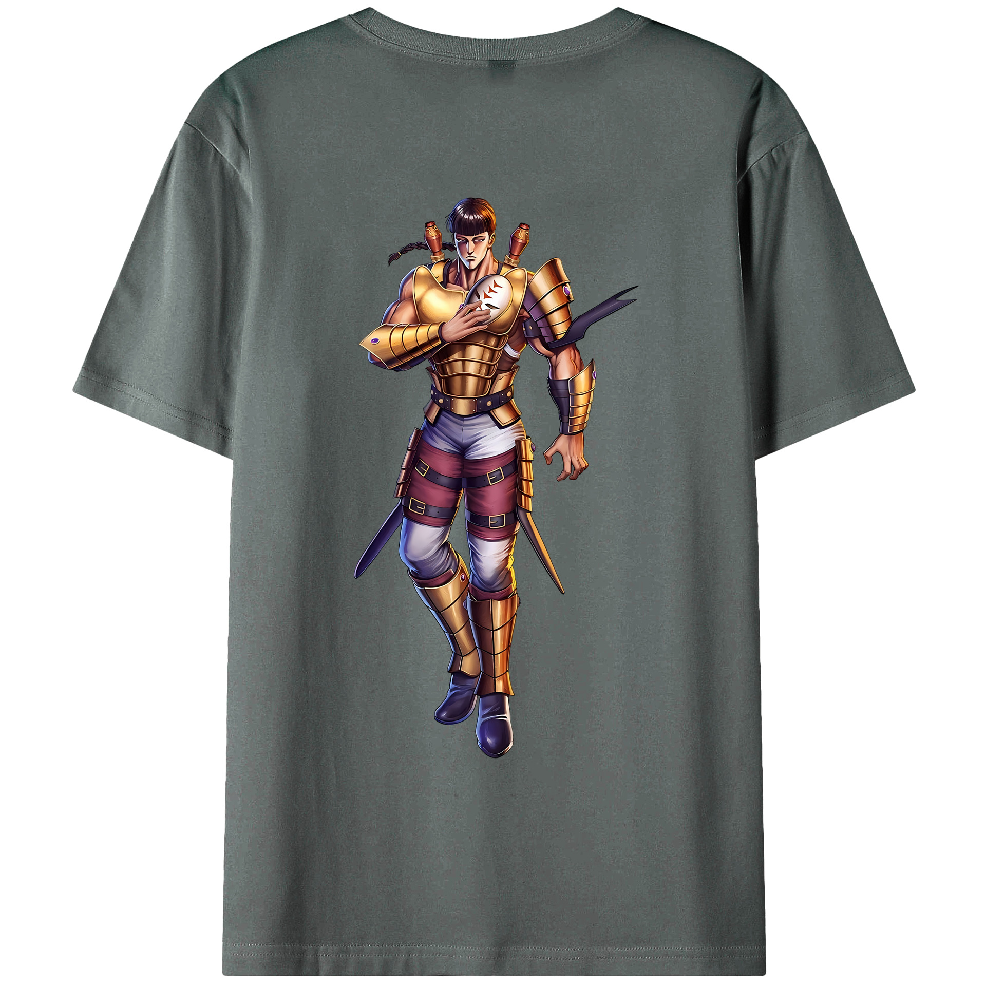 （画像用） 北斗の拳 Fist of the North Star 綿100％ メンズ半袖Tシャツ（バックプリント） 通気性